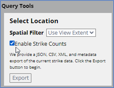 Image of Query Tools and Enable Strike Counts selected